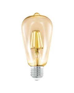 Лампа светодиодная филаментная диммируемая ST64 E27 4 Вт 220 Лм свет янтарный Eglo