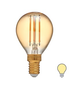Лампа светодиодная филаментная G45 E14 210 В 5 Вт шар золотой 470 лм теплый белый свет Volpe