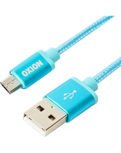 Кабель USB micro USB 1 3 м 2 A цвет синий Oxion