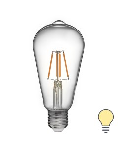 Лампа светодиодная филаментная E27 220 В 5 Вт конус прозрачный 470 лм теплый белый свет Volpe