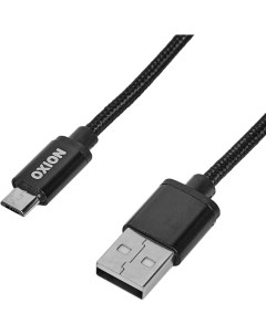 Кабель USB micro USB 1 3 м 2 A цвет черный Oxion