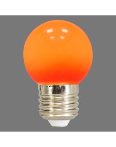 Лампа светодиодная E27 220 В 1 Вт шар матовый 80 лм красный свет Volpe