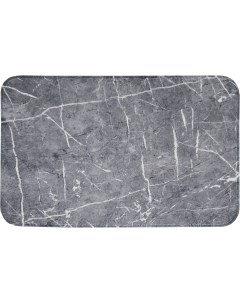 Коврик для ванной комнаты Marble 80x50 см цвет тёмно серый Swensa