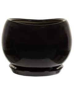 Горшок цветочный Адель o28 h24 5 см v15 л керамика чёрный Без бренда
