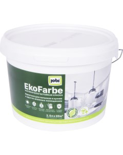 Краска для кухни и ванной Ekofarbe матовая цвет белый база A 2 5 л Jobi