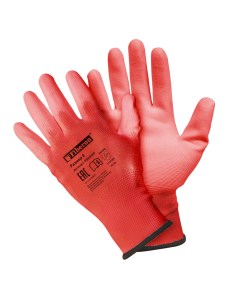 Перчатки полиэстеровые размер 8 M цвет красный Fiberon
