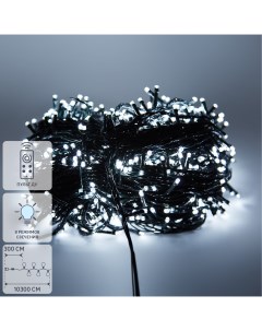 Электрогирлянда наружная комнатная нить 100 м 1000 LED холодный белый свет Без бренда