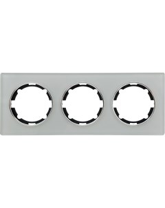 Рамка для розеток и выключателей Onekey Florence 3 поста стекло цвет серый Onekeyelectro