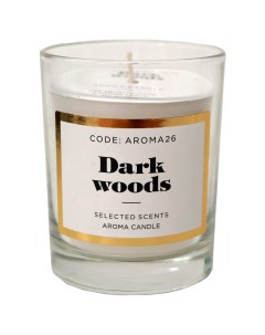 Свеча ароматическая Dark wood в стекле цвет белый Без бренда