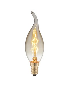 Лампа филаментная Эдисон E C35T E14 230 В 40 Вт свеча декоративная прозрачная 220 лм тёплый белый св Elektrostandard