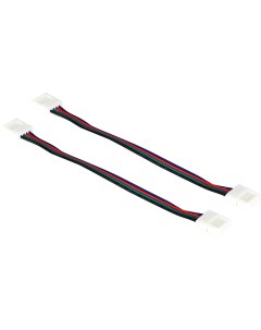Коннекторы для RGB светодиодной ленты 5050 12 24 В 10 мм IP20 2 клипсы с проводами контакты по центр Apeyron