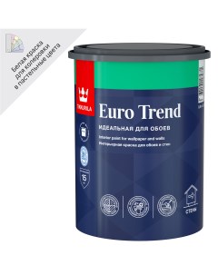 Краска для стен и потолков Euro Trend моющаяся матовая цвет белый база А 0 9 л Tikkurila