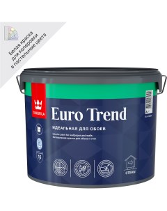Краска для стен и потолков Euro Trend моющаяся матовая цвет белый база А 9 л Tikkurila