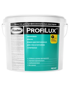 Краска для стен и потолков для гостиной и коридора цвет белый 40 кг Profilux