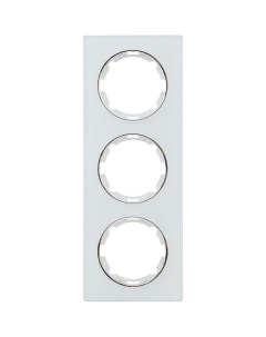 Рамка для розеток и выключателей Onekey Florence 3 поста вертикальная стекло цвет белый Onekeyelectro