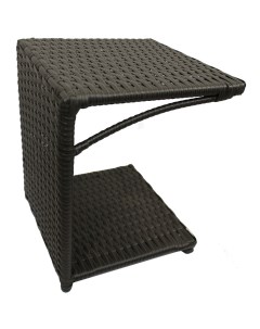 Стол для шезлонга 35x35 см коричневый Без бренда