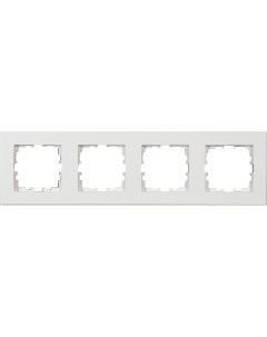 Рамка для розеток и выключателей Виктория плоская 4 поста цвет белый Lexman