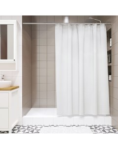 Штора для ванной Lemer Elit 180x200 см полиэстер цвет белый Без бренда