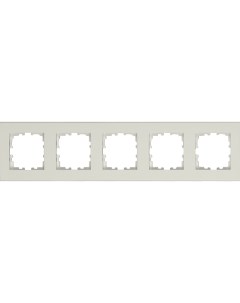Рамка для розеток и выключателей Виктория плоская 5 постов цвет белый Lexman