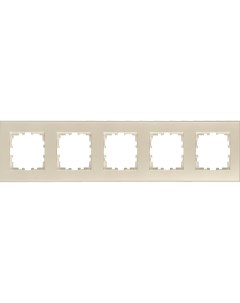Рамка для розеток и выключателей Виктория плоская 5 постов цвет жемчужно белый Lexman