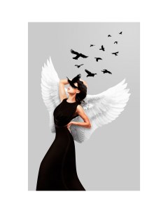 Картина на холсте Девушка с крыльями 40x60 см Постер-лайн