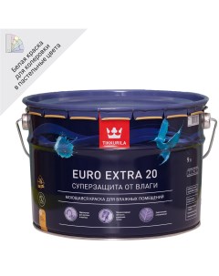 Краска для стен и потолков Euro Extra матовая цвет белый база А 9 л Tikkurila