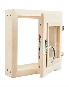 Окно для бани деревянное одностворчатое Липа 300x300 мм ВхШ поворотное однокамерный стеклопакет цвет Без бренда