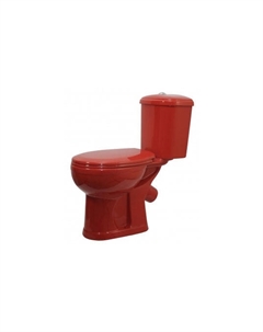 Унитаз-компакт Дора-Антивсплеск красный с крышкой Оскольская керамика