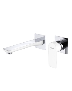 Смеситель для раковины Weiss Insel AF8082W белый хром, со встраиваемой частью Abber