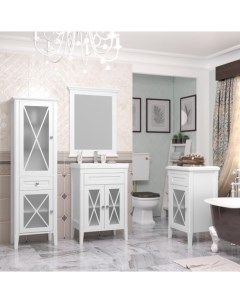 Мебель для ванной Палермо 60 см напольная 1 ящик и дверцы белая матовая Opadiris