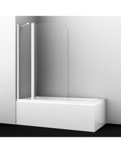 Штока для ванны Leine 110х140 35P02 110WHITE Fixed стекло прозрачное профиль белый Wasserkraft