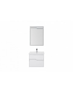Комплект мебели Модена 65 см подвесная 2 ящика белая Aquanet