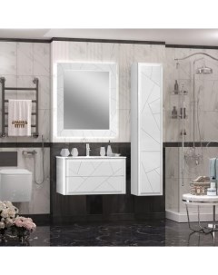 Мебель для ванной Луиджи 91 см подвесная 2 ящика белая матовая Opadiris