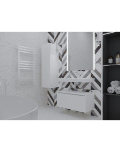 Мебель для ванной комнаты Flat 80 см белая Armadi art