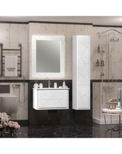 Мебель для ванной Луиджи 80 см подвесная 2 ящика белая матовая Opadiris