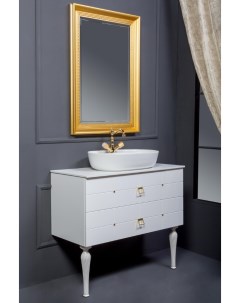 Мебель для ванной комнаты Vallessi Avantgarde 101 см белая золото Armadi art