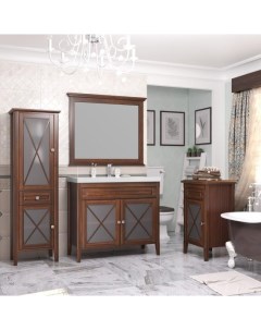 Мебель для ванной Палермо 100 см напольная 1 ящик и дверцы орех Opadiris