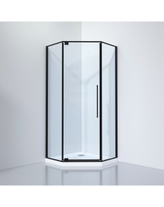 Душевой уголок 100х100 S815 BC 1000x1000 стекло прозрачное профиль черный без поддона Black&white