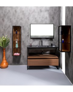 Мебель для ванной комнаты Loft 100 см темное дерево Armadi art