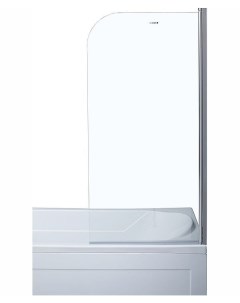Шторка для ванны 75х150 SG 750 стекло прозрачное профиль хром Aquanet