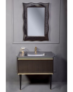 Мебель для ванной комнаты Vallessi Avantgarde 80 см черная золото Armadi art