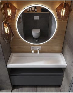 Мебель для ванной комнаты Flat 120 см антрацит матовая Armadi art