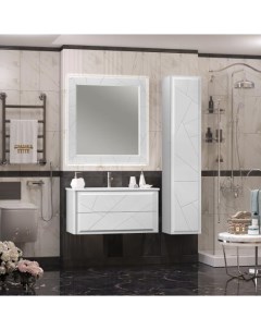 Мебель для ванной Луиджи 101 см подвесная 2 ящика белая матовая Opadiris