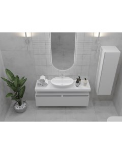 Мебель для ванной комнаты Flat 120 см белая Armadi art