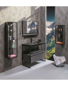 Мебель для ванной комнаты Loft 80 см антрацит Armadi art