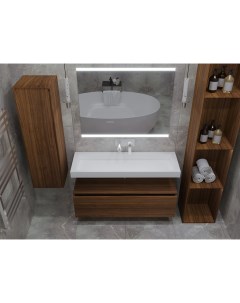 Мебель для ванной комнаты Flat 120 см дуб темный Armadi art