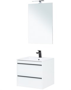 Комплект мебели Lino 60 см подвесная 2 ящика белая матовая Aquanet
