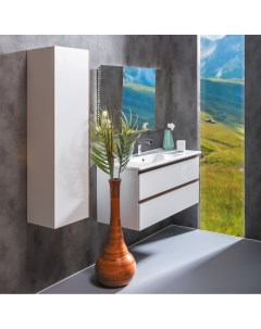 Мебель для ванной комнаты Capolda 849 100 WW 100 см белая с деревянными ручками Armadi art
