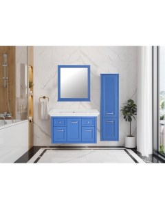 Мебель для ванной комнаты Толедо 106 см подвесная синяя Asb-woodline