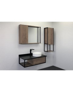 Мебель для ванных комнат Лиссабон 00 00006558 94 см подвесная темно коричневая с правой черной столе Comforty